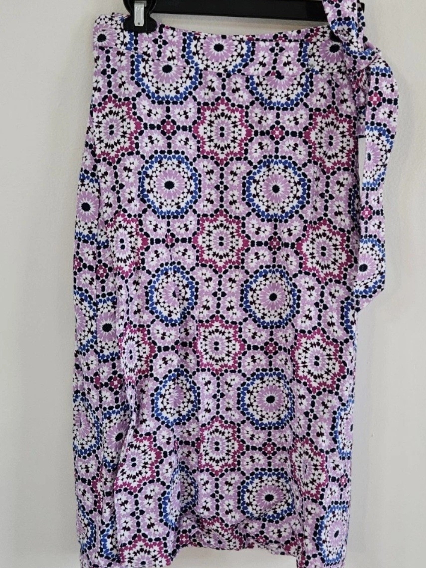 Loft Petite Purple Blue  Pink Printed Skirt